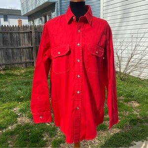 Men’s Vintage Frostproof Heavy Board Red Button Down Shirt